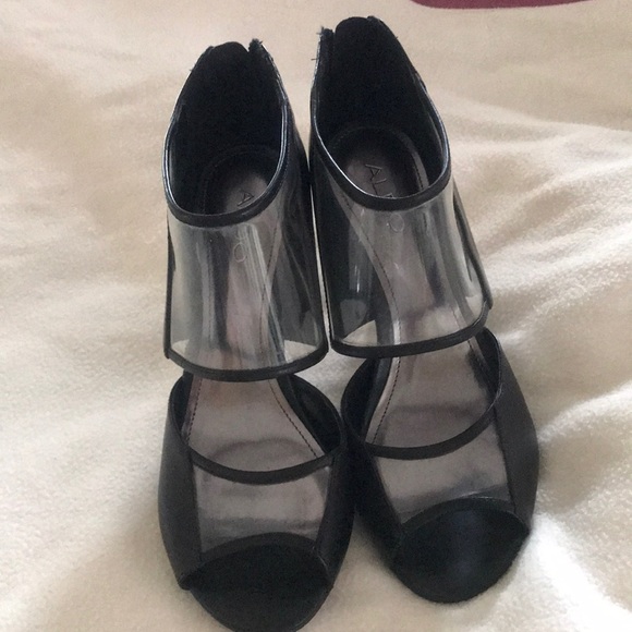 Glass heel to toe, black designer shoes from Aldo - Picture 3 of 5